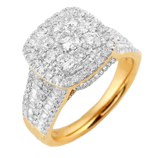 14K Gold | 2.00 CT | Diamond Cluster Ring 