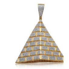 10K Gold | Diamond Pyramid Pendant 