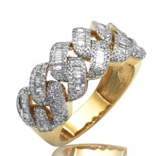 14K Gold | 1 CT | Cuban Diamond Baguette Ring 