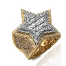 10K Gold | 0.55 CT | Diamond Two Tone Star Ring 