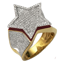 10K Gold | 1.00 CT | Diamond Flat Star Ring 