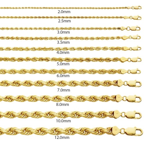 10k Yellow Gold 3.5mm Diamond Cut Rope Bracelet 8 inches - BVG143 | JTV.com