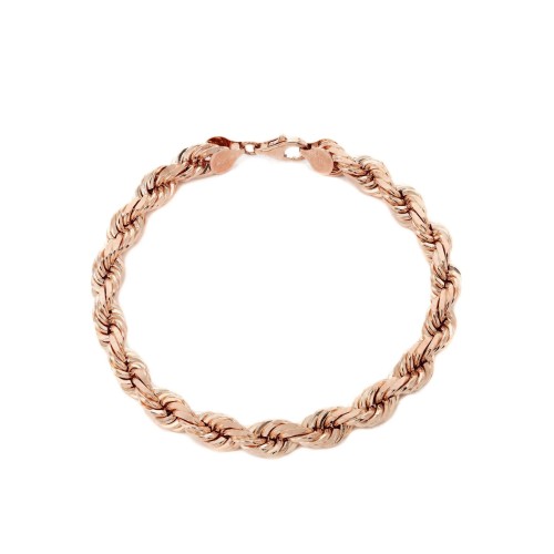 Wide Hollow Rope Chain Bracelet in 10K Gold, 5mm - FOURTRUSS