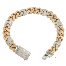 10K Gold | 8.43 CT | Two Tone Miami Cuban Bracelet
