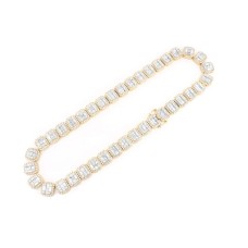 14K Gold | 18 CT | Baguette Diamond Cluster Tennis Chain