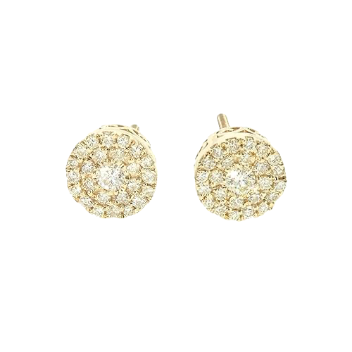 14K Gold | .42 CT | Diamond Stud Cluster Earrings 