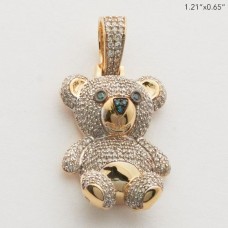 10K Gold | Diamond Teddy Bear Pendant 