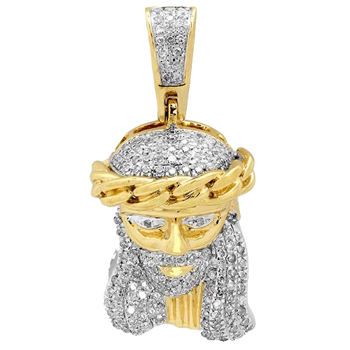 10K Gold | 0.33 CT | Diamond Jesus Pendant 