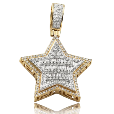 10K Gold | 1.10 CT | Baguette Star Diamond Pendant