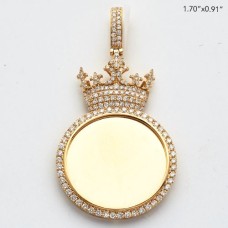 10K Gold | 1.15 CT | Diamond Round Memory Pendant with Crown