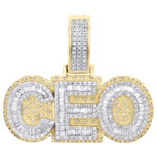 10K Gold | 3.66 CT | Diamond Baguette 'CEO' Boss  Pendant 