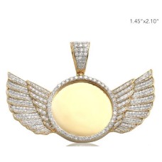 10K Gold | 2.55 CT | Diamond Memory Pendant with Wings