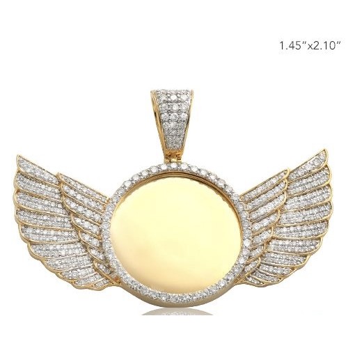 10K Gold | 2.55 CT | Diamond Memory Pendant with Wings