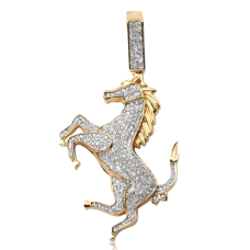 10K Gold | 0.60 CT | Diamond Horse Pendant 