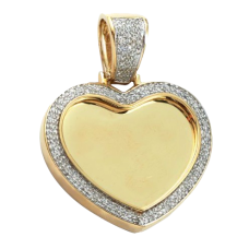 10K Gold | .45 CT | Diamond Heart Shaped Memory Pendant