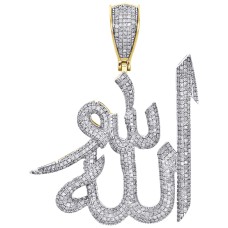 10K Gold | 3.25 CT | Diamond Islamic Allah Arabic Pendant