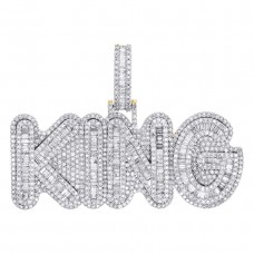 10K Gold | 4.9 CT | Diamond Baguette 'KING' Pendant 