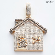 10K | 2.65 CT | Diamond Trap House Pendant 