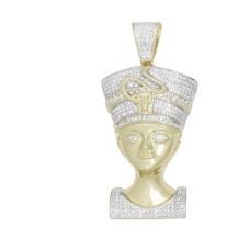 10K Gold | 1.50 CT | Diamond Nefertiti Pendant 