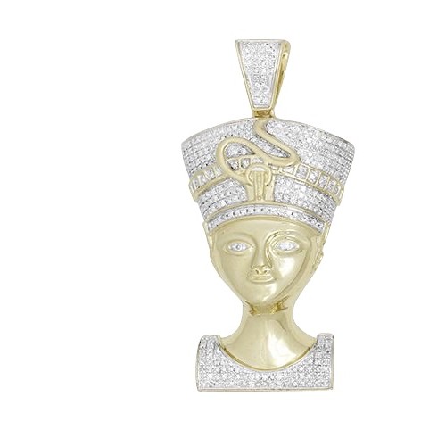 10K Gold | 1.50 CT | Diamond Nefertiti Pendant 