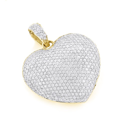 10K Gold | .50 CT | Diamond Pave Heart Pendant 