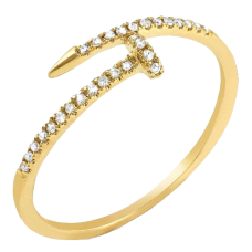 14K Gold | 0.20 CT | Diamond Designer Nail Ring 