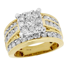 14K Gold | 3.50 CT | Diamond Cluster Ring 