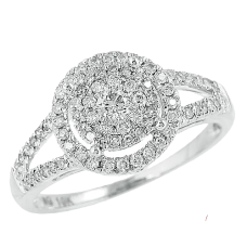14K Gold | 0.50 CT | Diamond Flower Halo Ring
