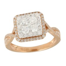 14K Gold | 1.00 CT | Diamond Cluster Ring 