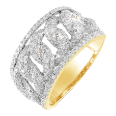 10K Gold | 2.00 CT |Diamond Miami Cuban Ring 