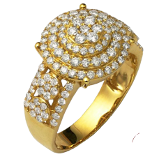 14K Gold | 1.75 CT |Diamond Dome Cluster Ring