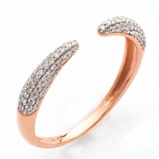 14K Gold | 0.25 CT | Pave Diamond Open Band Ring