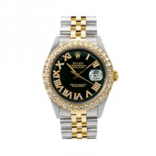 36mm | Rolex Diamond Watch Datejust Black Dial 
