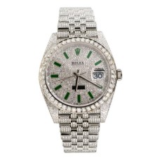 41mm | Rolex Datejust II Diamond Green Marker Dial Watch