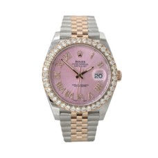 36mm | Rolex Datejust Two Tone Rose Roman Diamond Dial Watch