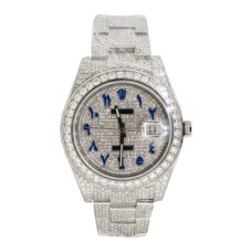  36mm | Rolex Datejust II Diamond Blue Arabic Dial Watch