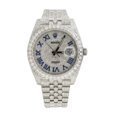 41mm | Rolex Datejust II All Diamond Blue Roman Dial Watch